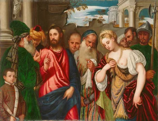 Christus en de vrouw betrapt op overspel, ca. 1540
